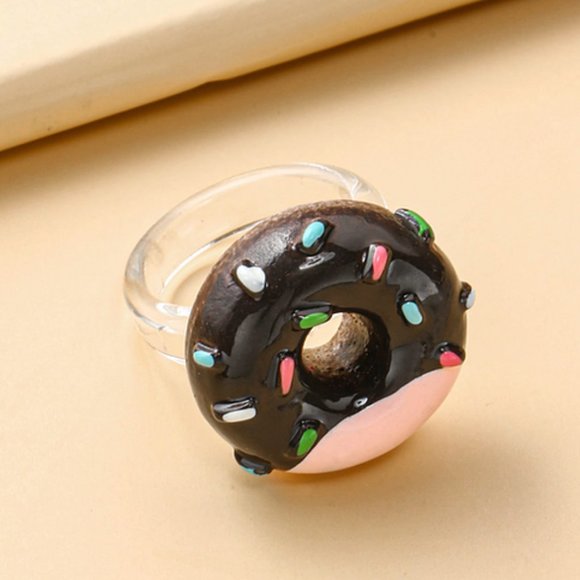Plastic donut ring cute dessert gift‎ yummy pink - Picture 2 of 3